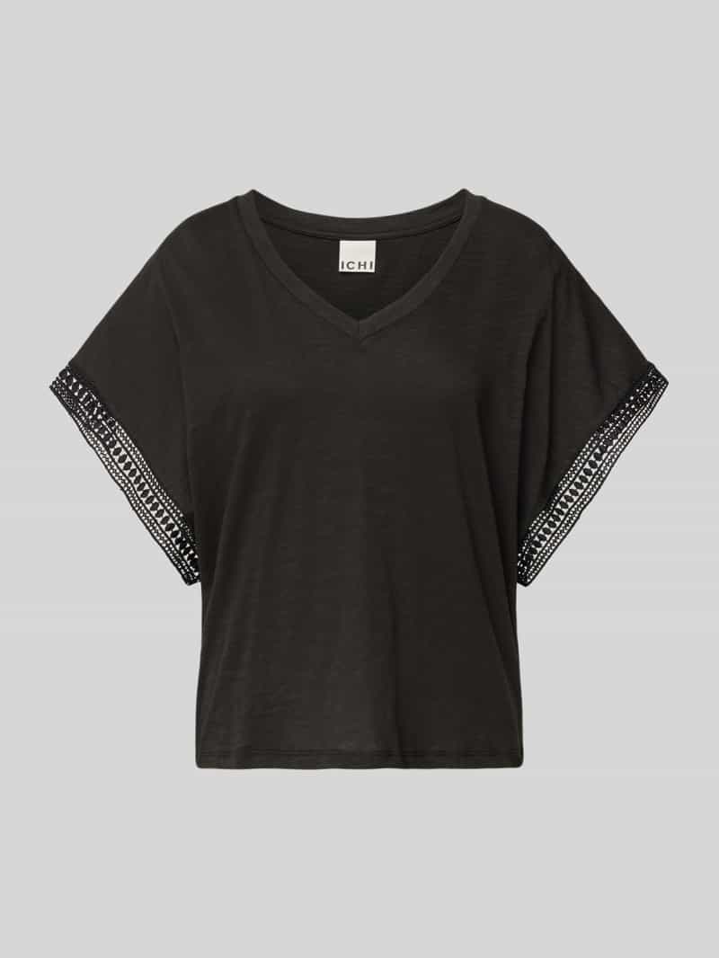 T-shirt z dekoltem w serek model ‘HOLYA’