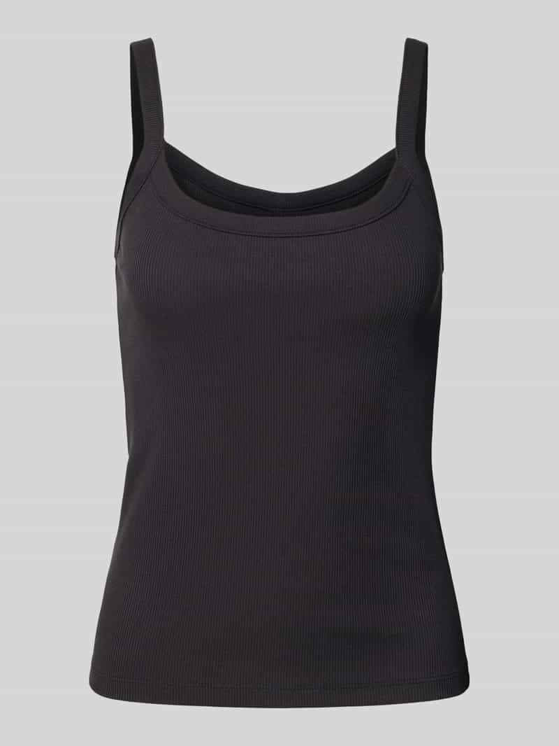 Top na ramiączkach o kroju slim fit z mieszanki bawełny model ‘MAY’