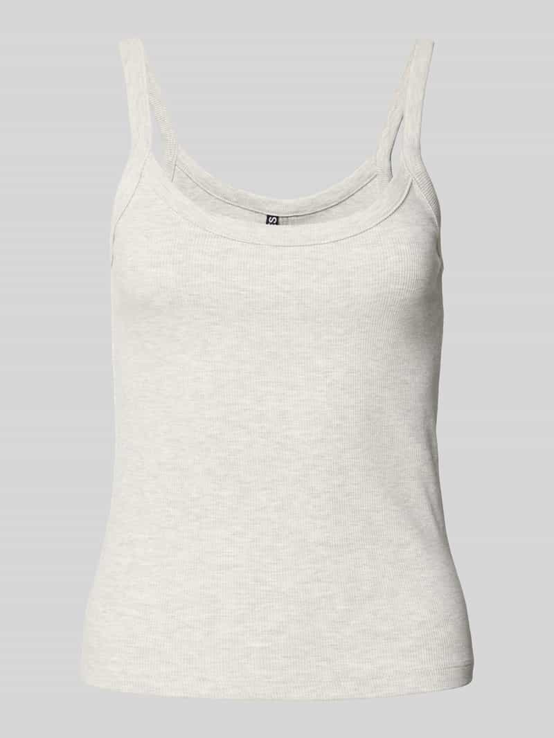 Top na ramiączkach o kroju slim fit z mieszanki bawełny model ‘MAY’