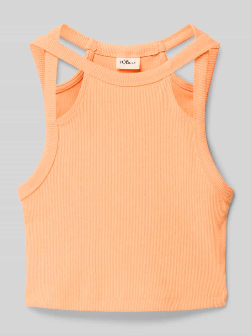 Top o kroju slim fit z wycięciami