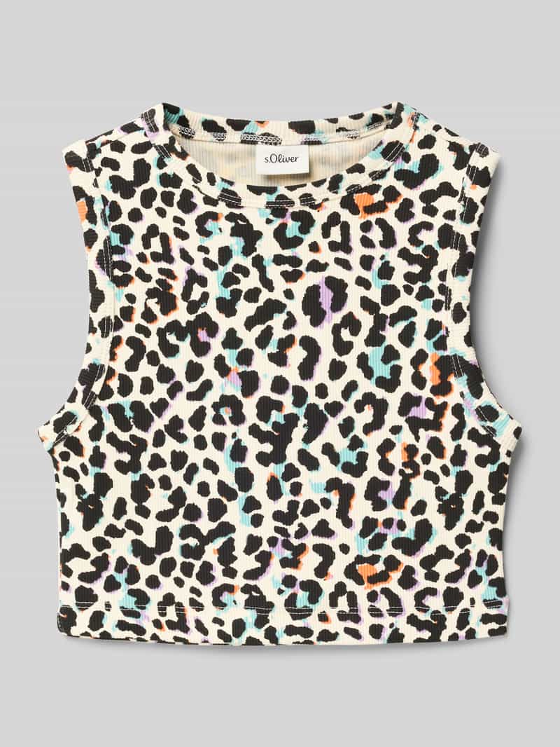 Top o kroju slim fit z mieszanki bawełny i elastanu