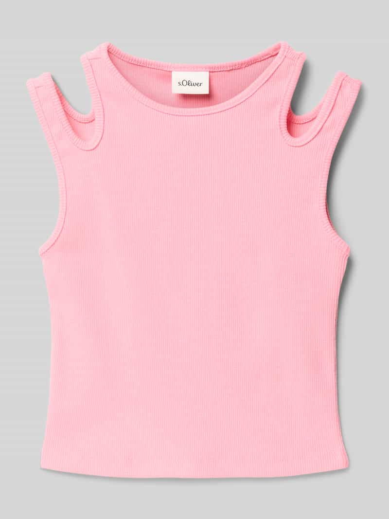 Top o kroju slim fit z wycięciami