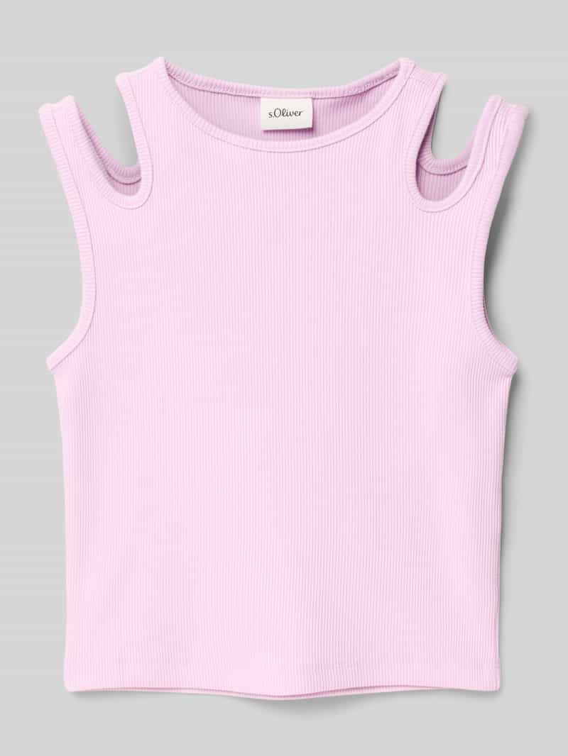 Top o kroju slim fit z wycięciami