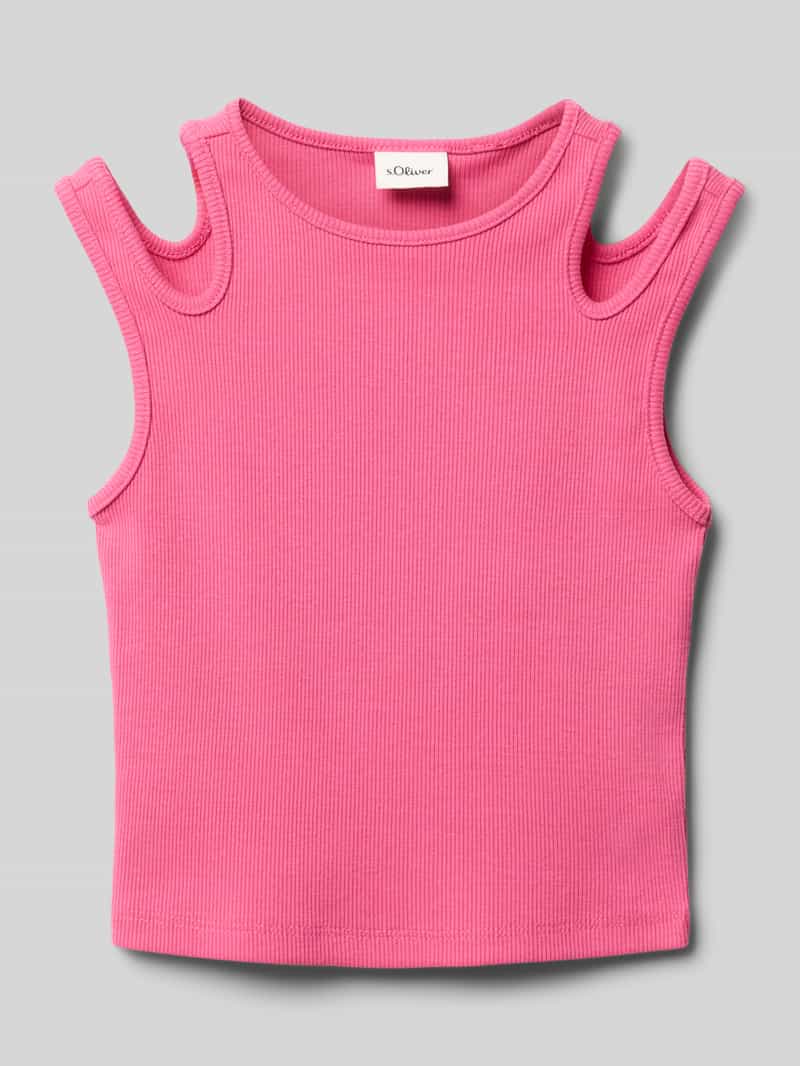 Top o kroju slim fit z wycięciami