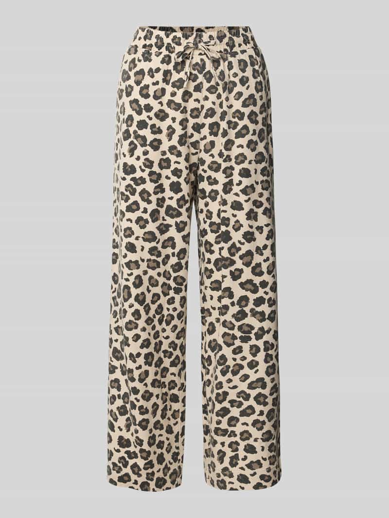 Spodnie materiałowe z szeroką nogawką i tunelem model ‘Lavisco’