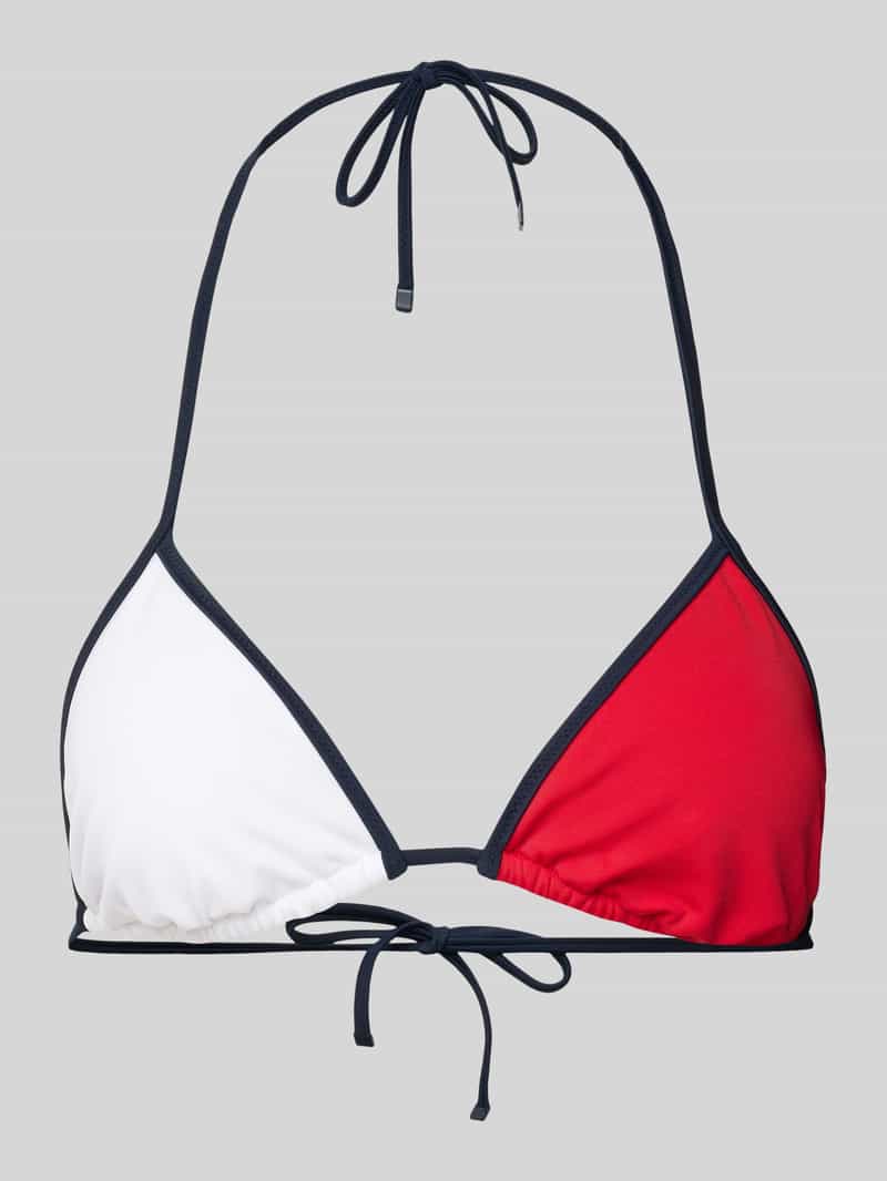 Top bikini w stylu colour blocking