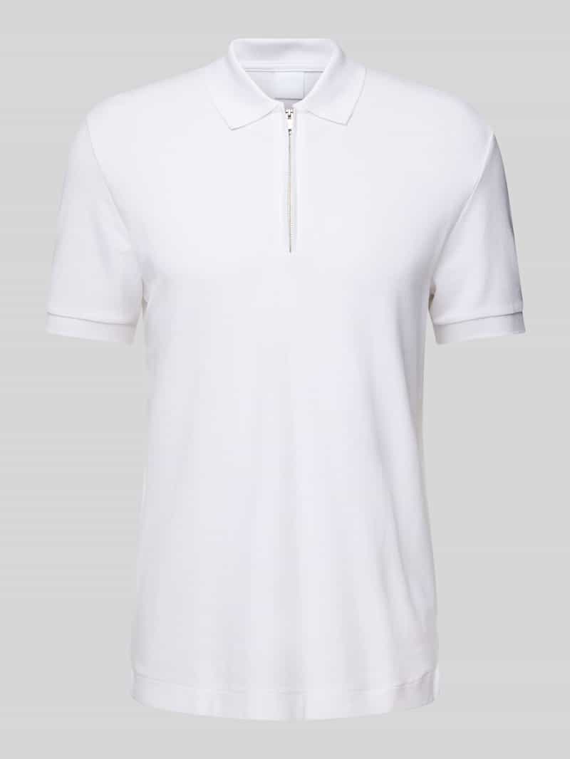 Koszulka polo o kroju regular fit z zamkiem błyskawicznym model ‘Paras’