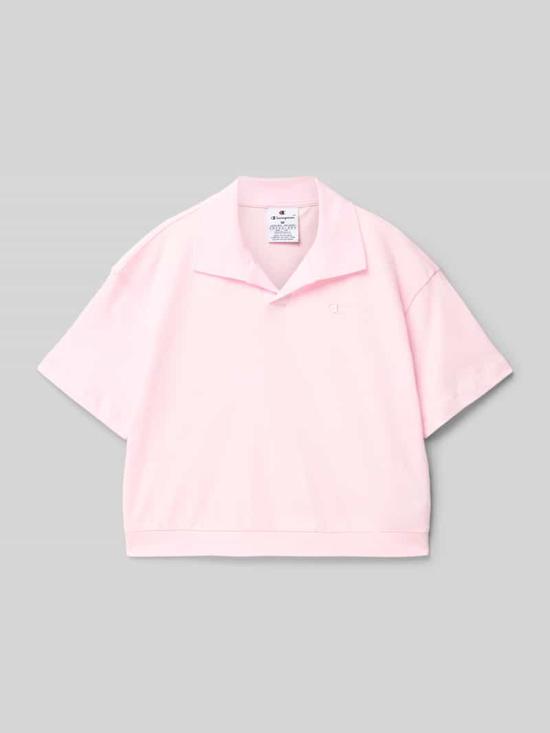 T-shirt z wykładanym kołnierzem