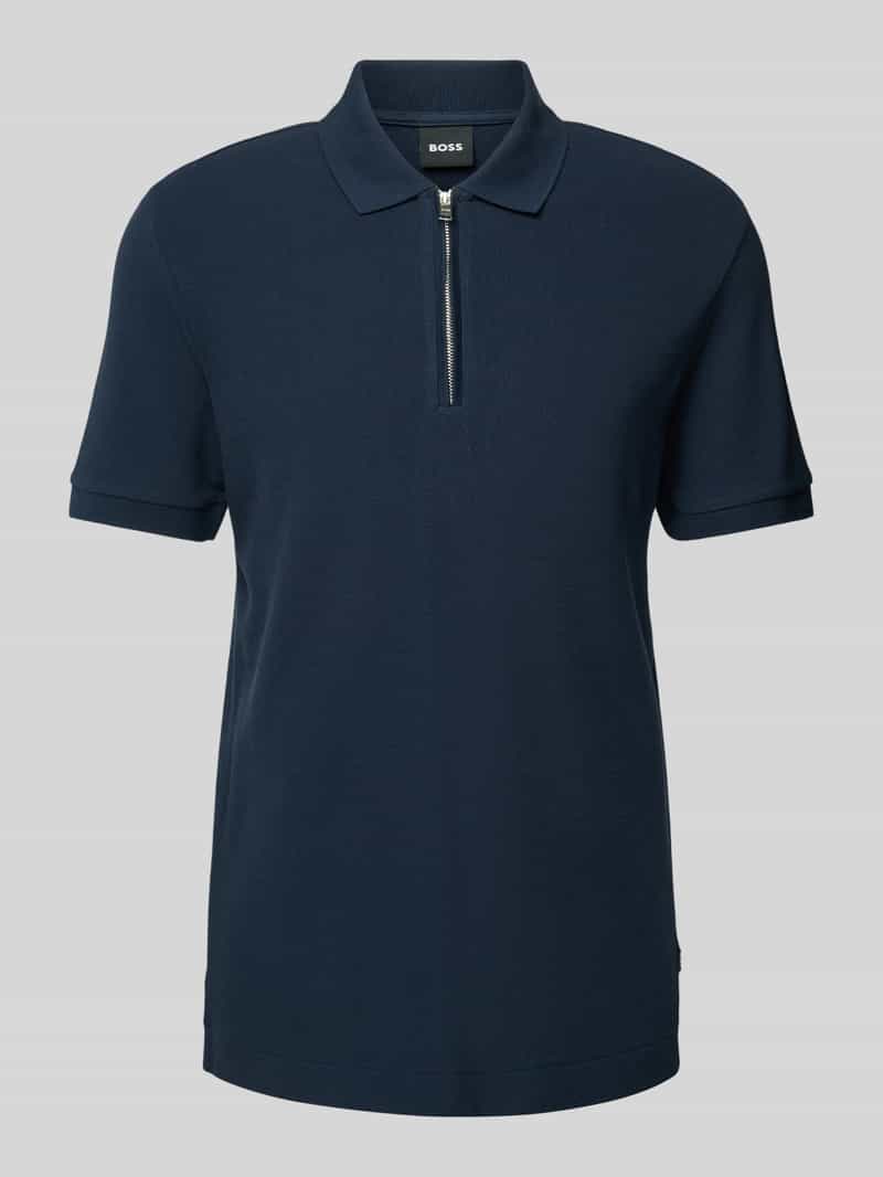 Koszulka polo o kroju regular fit z zamkiem błyskawicznym model ‘Paras’