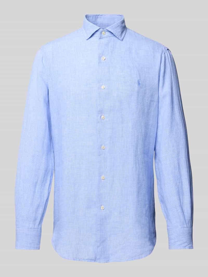 Koszula lniana o kroju custom fit z kołnierzykiem typu cutaway