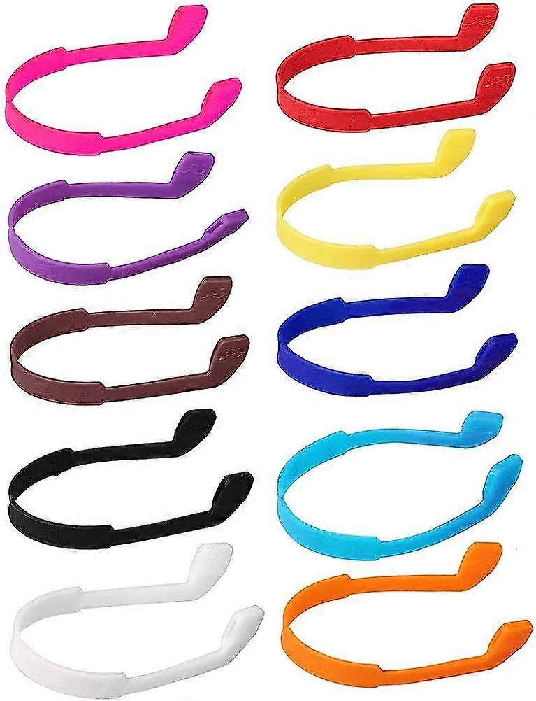 10 Pack Okulary silikonowe Paski, antypoślizgowe okulary dla dzieci Okulary przeciwsłoneczne Pasek Okulary Uchwyt na okulary Elastyczny sportowy To...