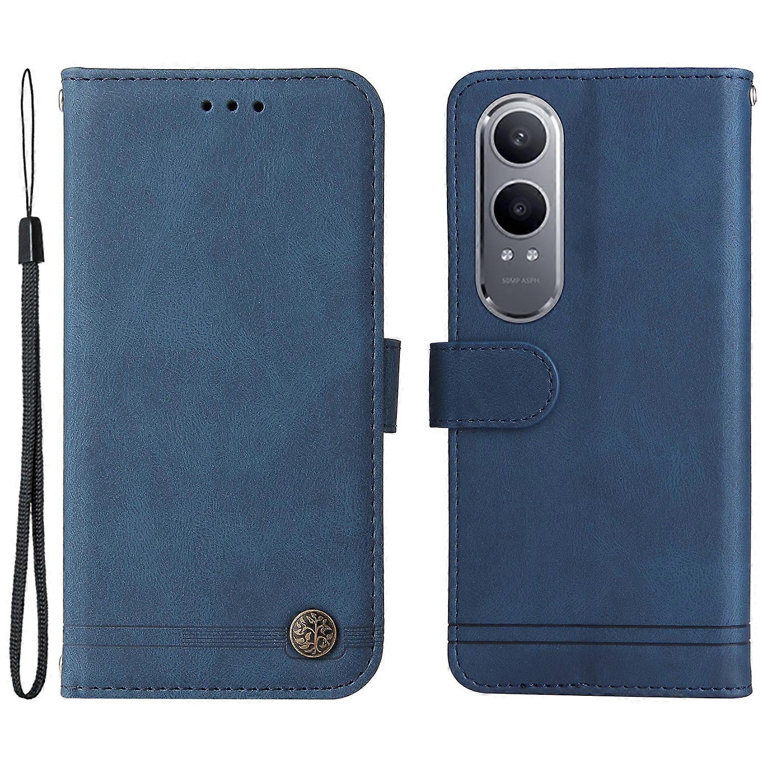 Dla OnePlus Nord CE4 Lite 5G Etui Portfel Skin-Touch Pokrowiec na telefon ze skóry PU Niebieski