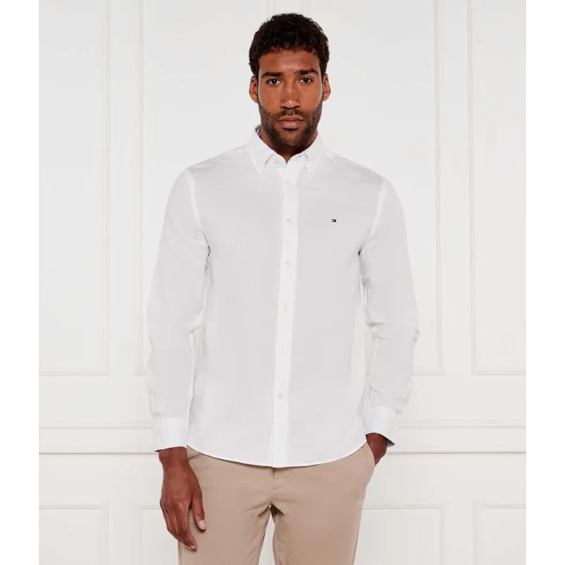 Tommy Hilfiger Koszula Regular Fit z dodatkiem lnu