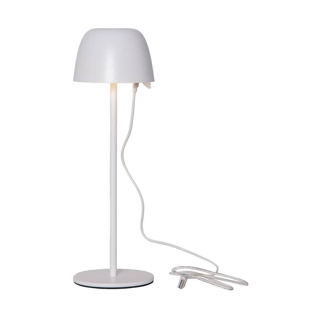 Lampa stołowa ogrodowa LED RONDA akumulatorowa z USB IP54 biała
