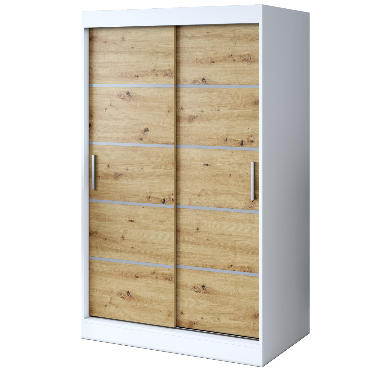 Szafa przesuwna 120x200 Nina , Biały mat / Dąb Artisan