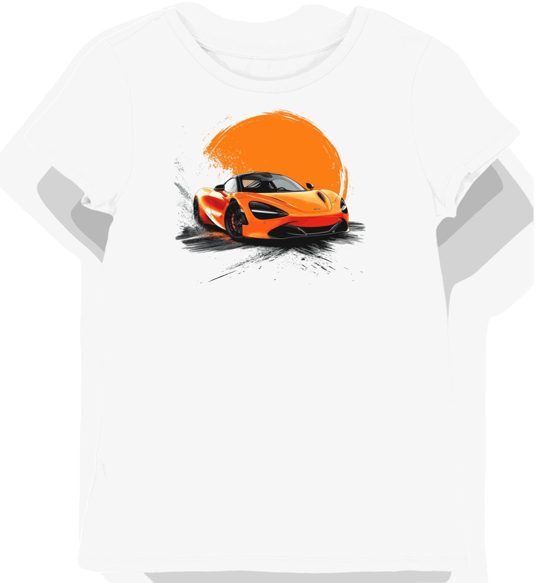 Koszulka damska biała z motywem dynamicznego samochodu sportowego M