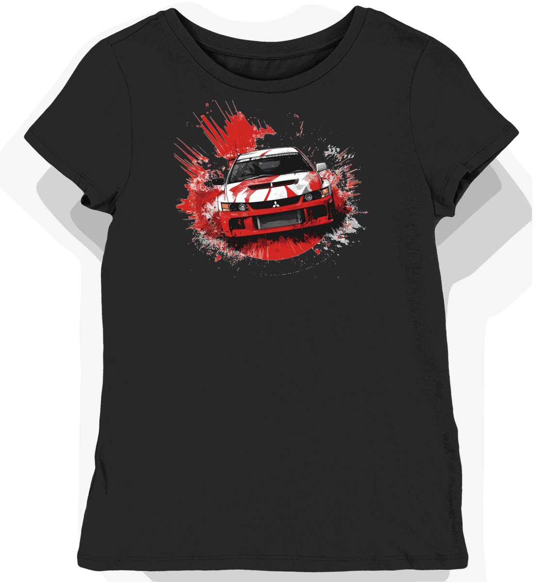 Koszulka damska czarna z Motywem Sportowego Samochodu Wyścigowego XXL