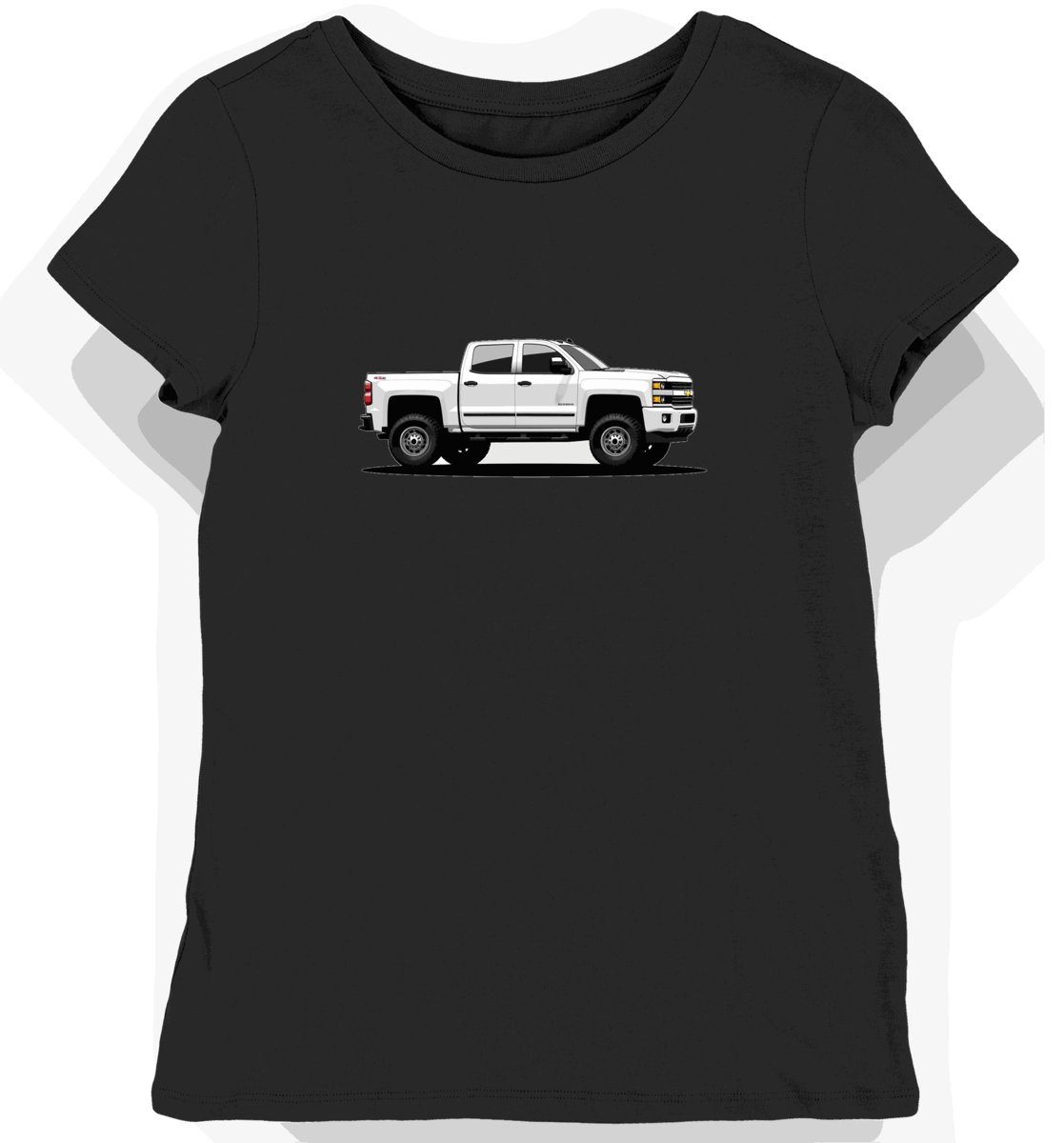 Koszulka damska czarna z Motywem Chevrolet Silverado HD L