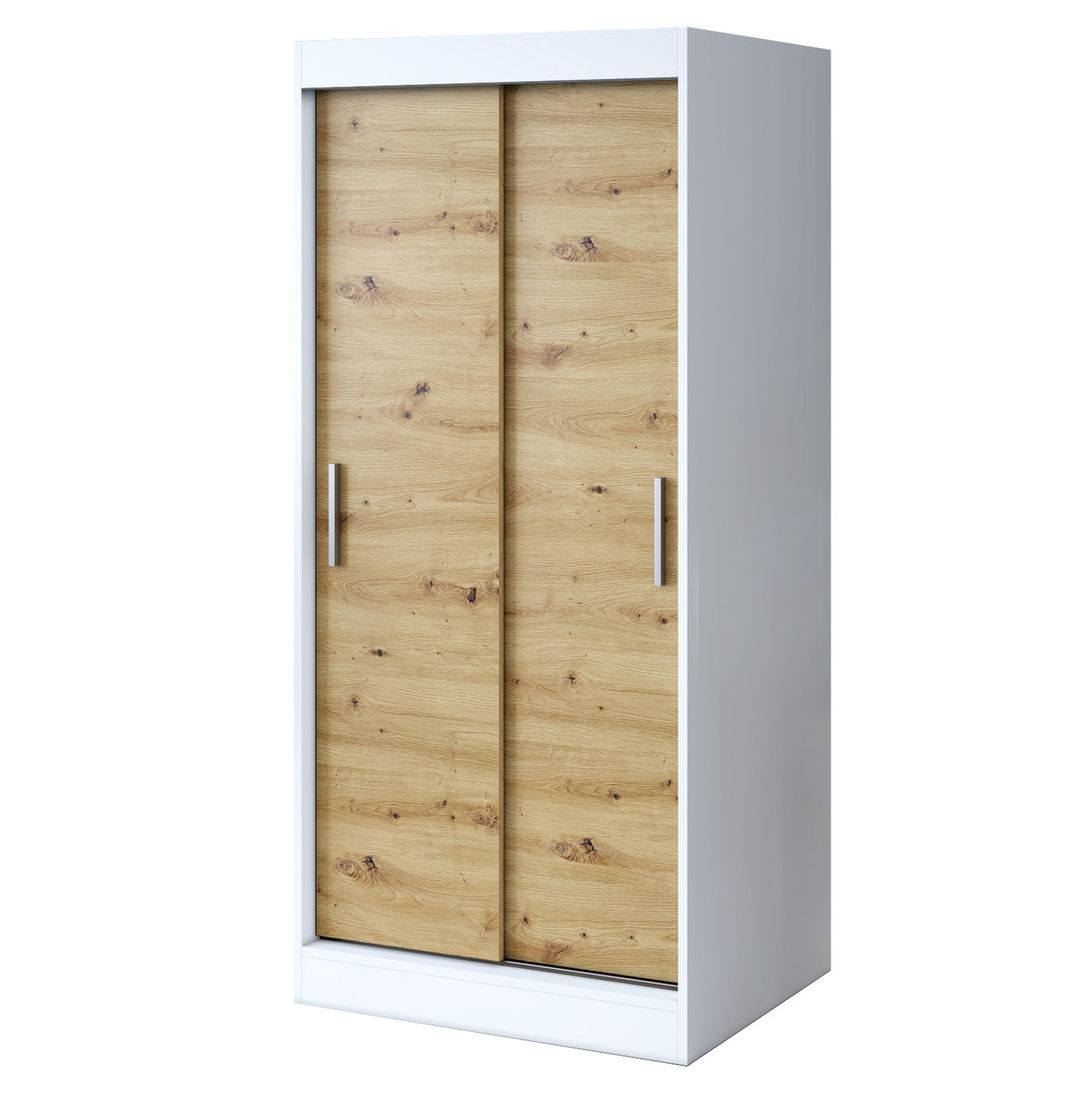 Szafa przesuwna 90x200 Gold , Biały mat / Dąb Artisan