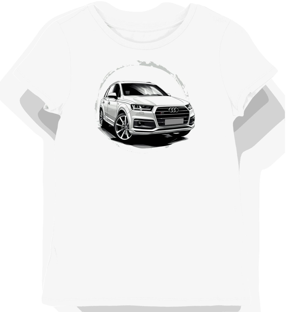Koszulka damska biała z Motywem Eleganckiego SUV-a XXL