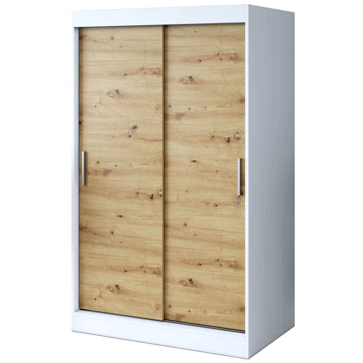 Szafa przesuwna 120x200 Gold , Biały mat / Dąb Artisan