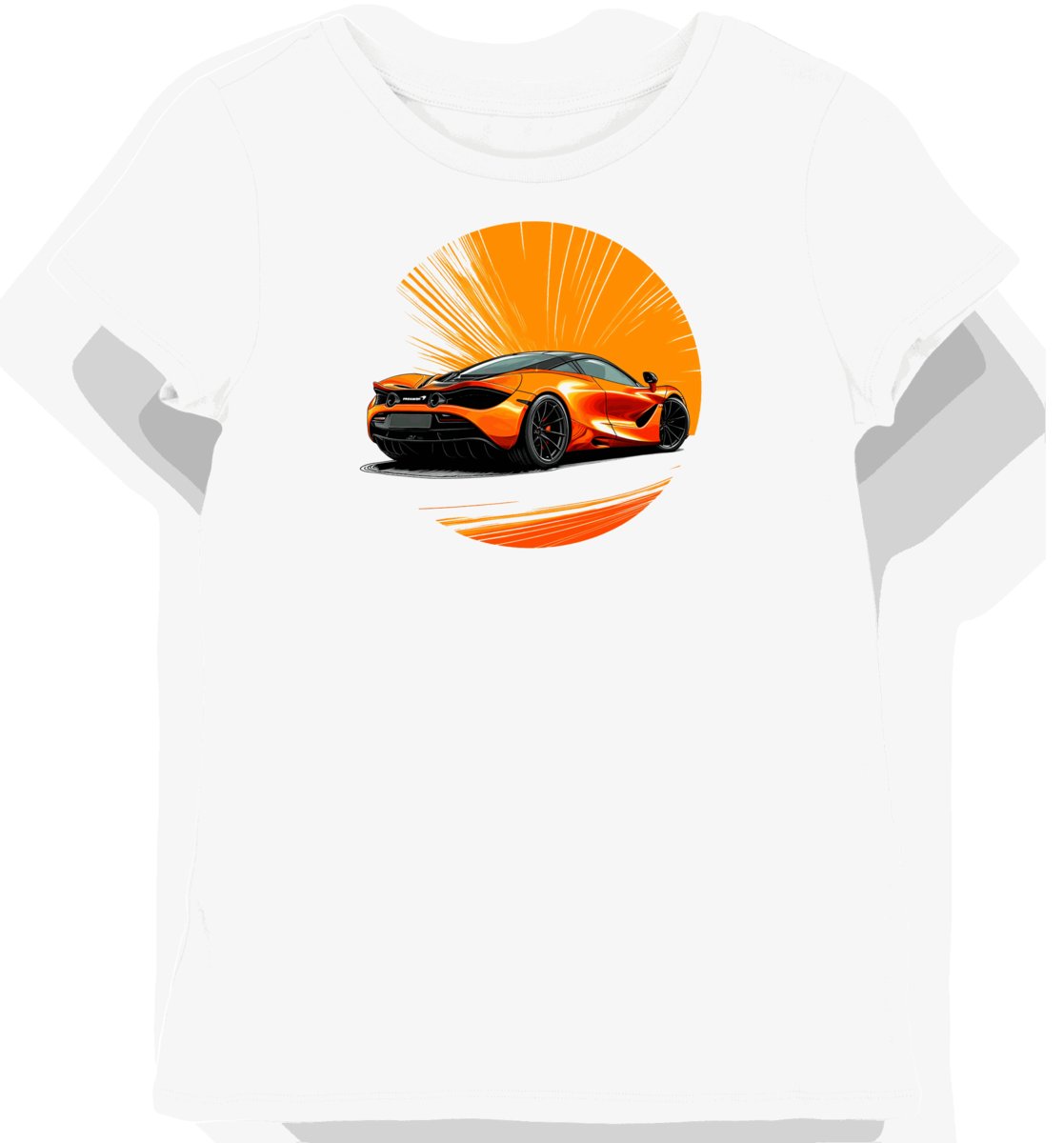 Koszulka damska biała z motywem sportowego samochodu McLaren S