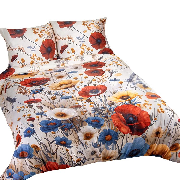 Pościel satynowa 160x200 satynlove 12412 maki