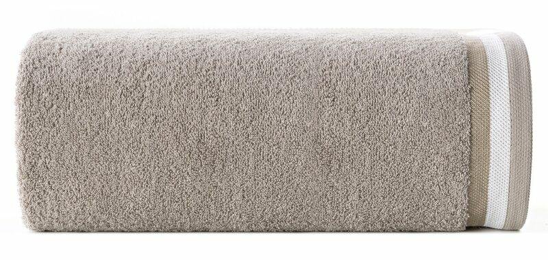 Ręcznik Niko 50x90 beżowy zdobiony trzykolorową bordiurą 550 g/m2