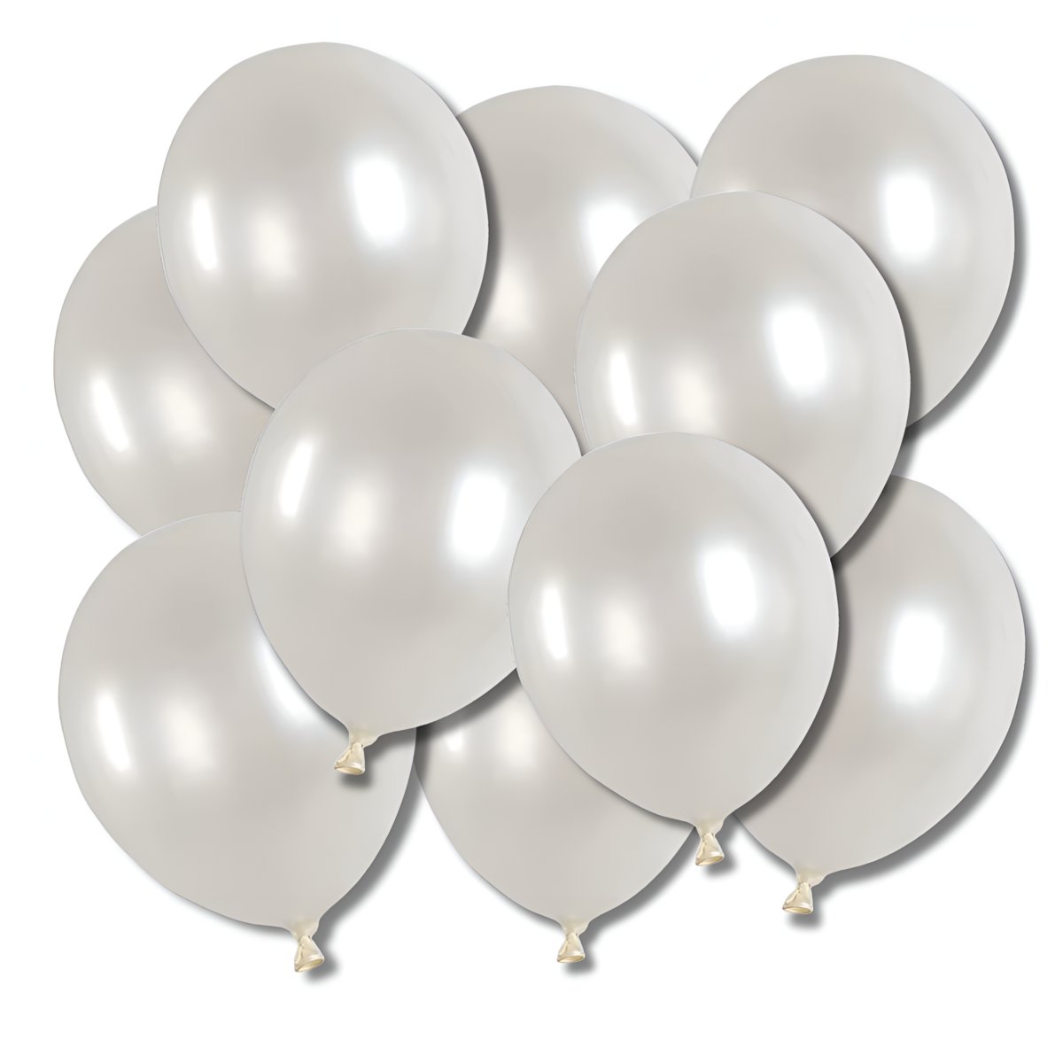BALONY BIAŁE PERŁOWE NA URODZINY DEKORACJE ŚLUB KOMUNIA OZDOBY 27 CM 10 SZT