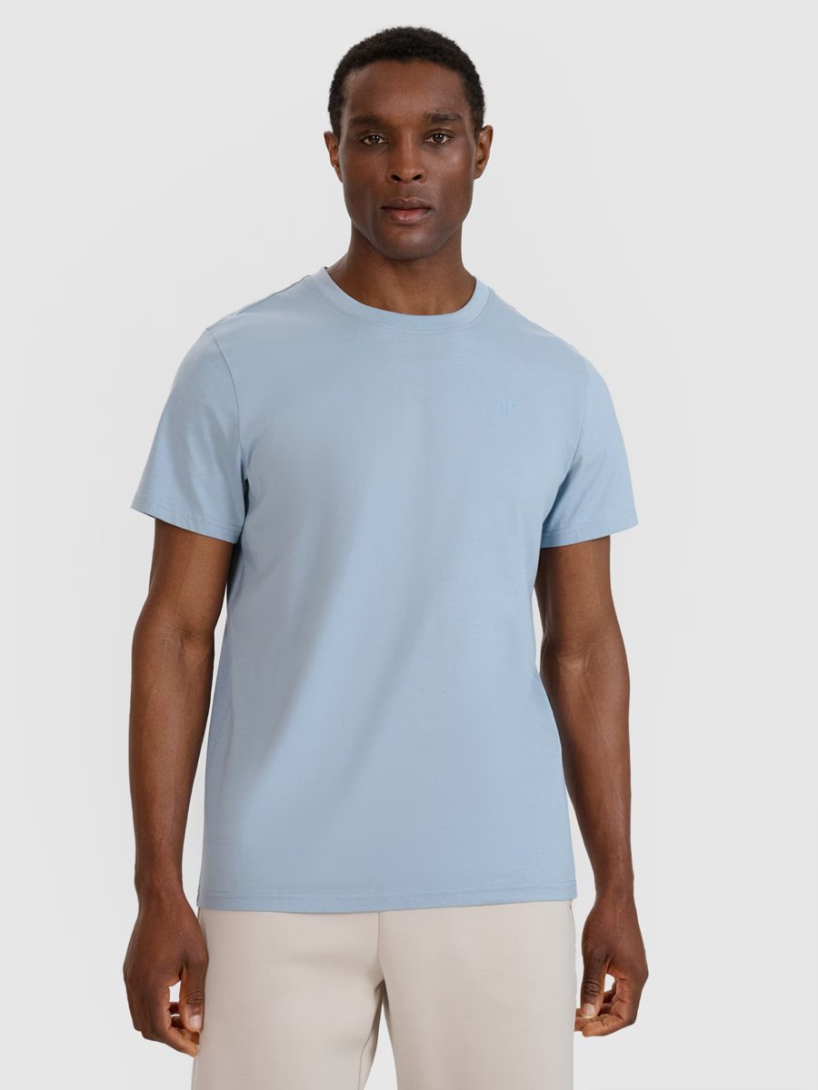 4F Koszulka męska t-shirt bawełniany 4FWSS25TTSHM2074-34S Niebieski Roz. XXL