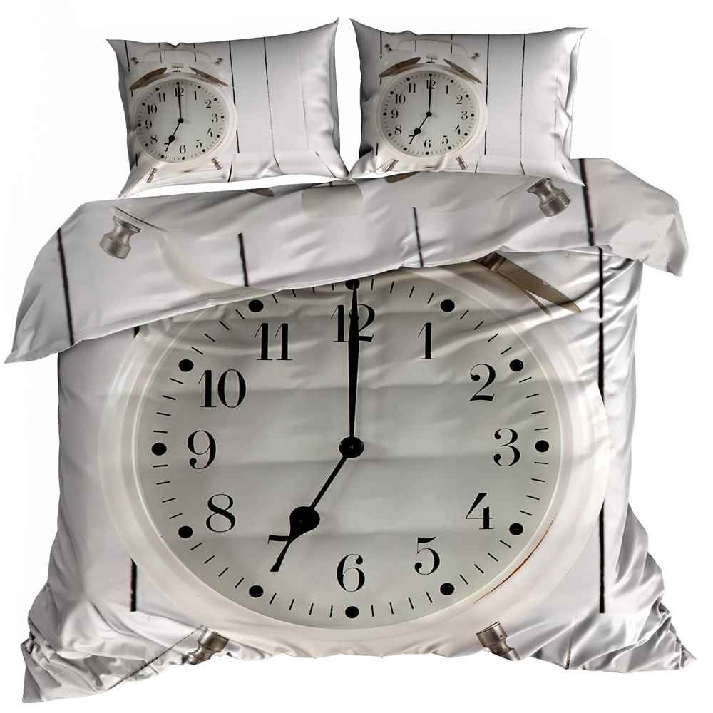 Pościel 3D bawełna satyna 160x200cm ZEGAR