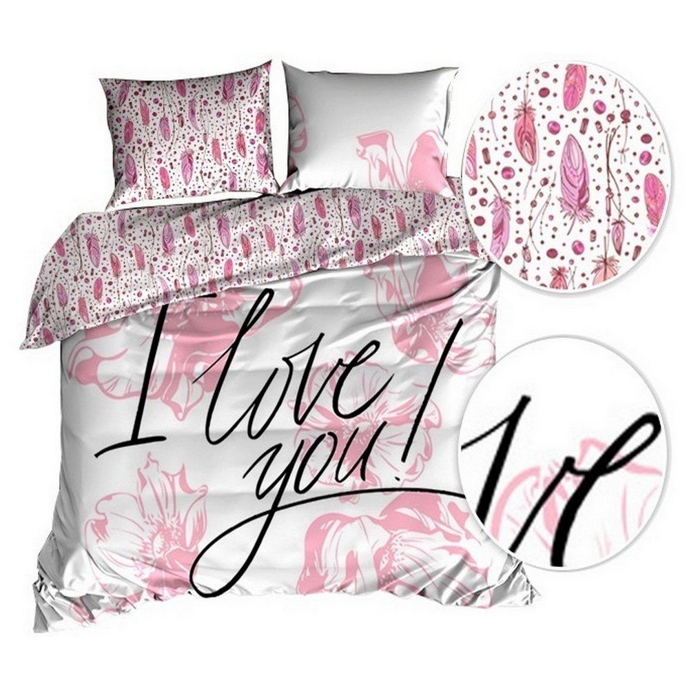 Pościel 3D bawełna satyna 140x200cm LOVE