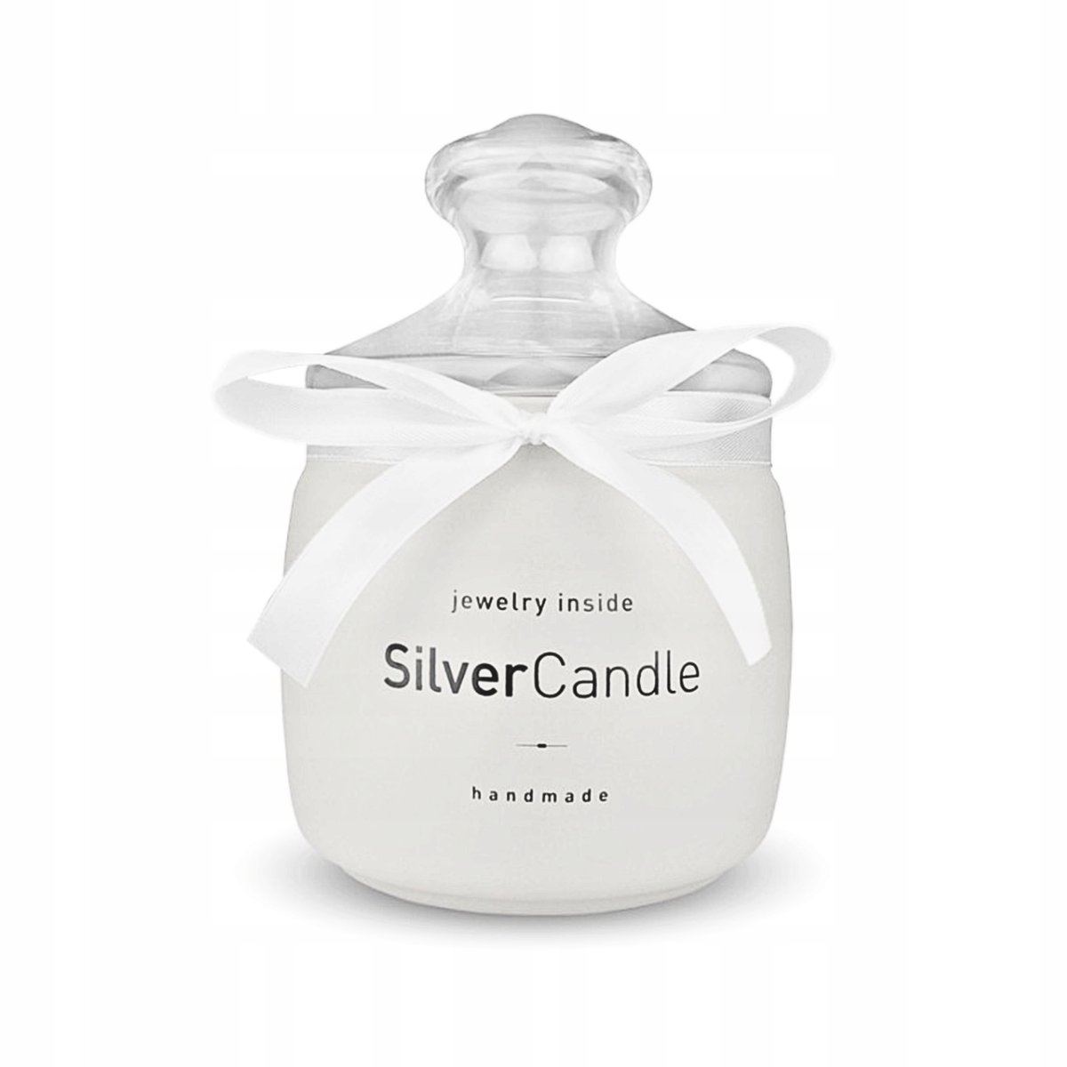 ŚWIECA ZAPACHOWA SILVER CANDLE HAND MADE VANILIA BIŻUTERIA BRANSOLETKA