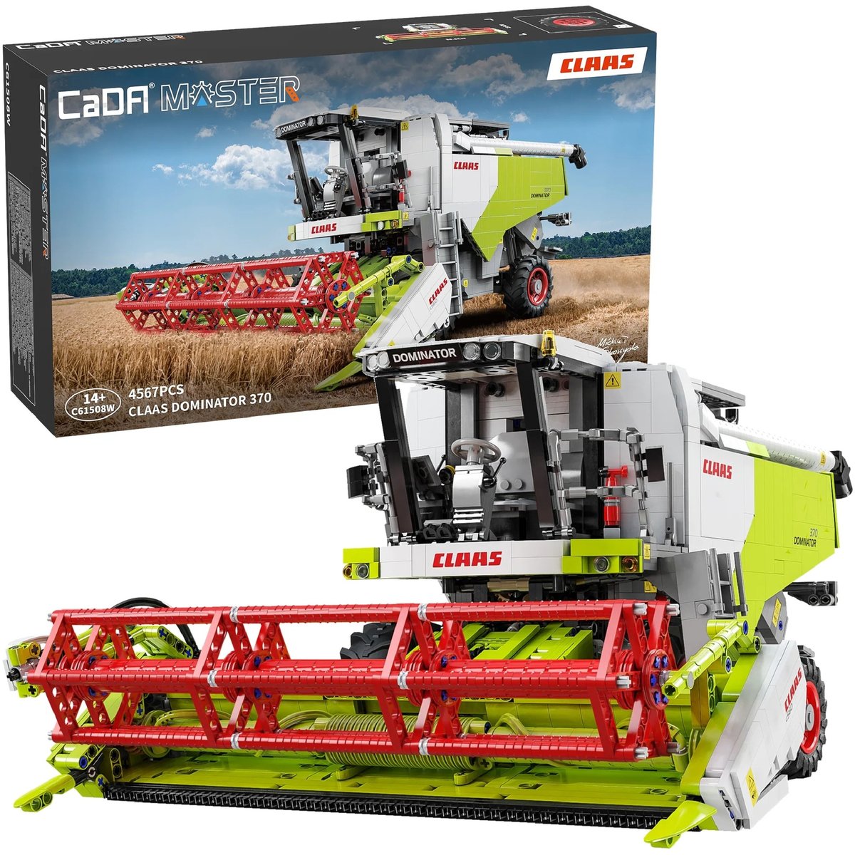 Klocki konstrukcyjne CaDA Kombajn Claas Dominator 370 w skali 1:17 58 cm 4567 elementów