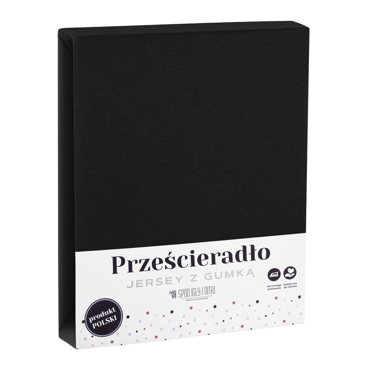 Spod Igły i Nitki Prześcieradło Jersey z gumką 160x200 cm czarne