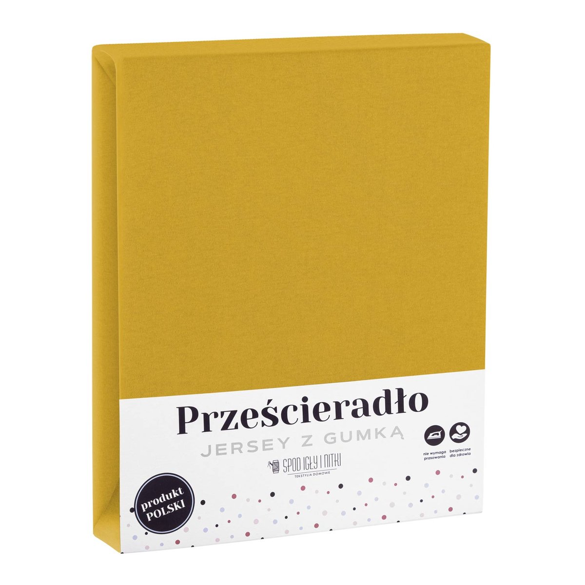 Spod Igły i Nitki Prześcieradło Jersey z gumką 120x200 cm musztardowe