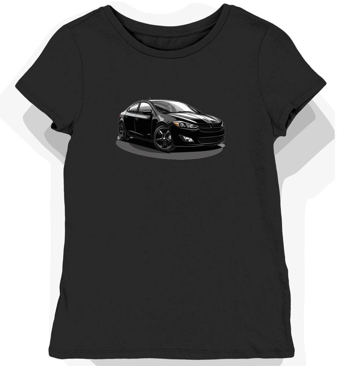Koszulka damska czarna z motywem klasycznego Dodge Dart L