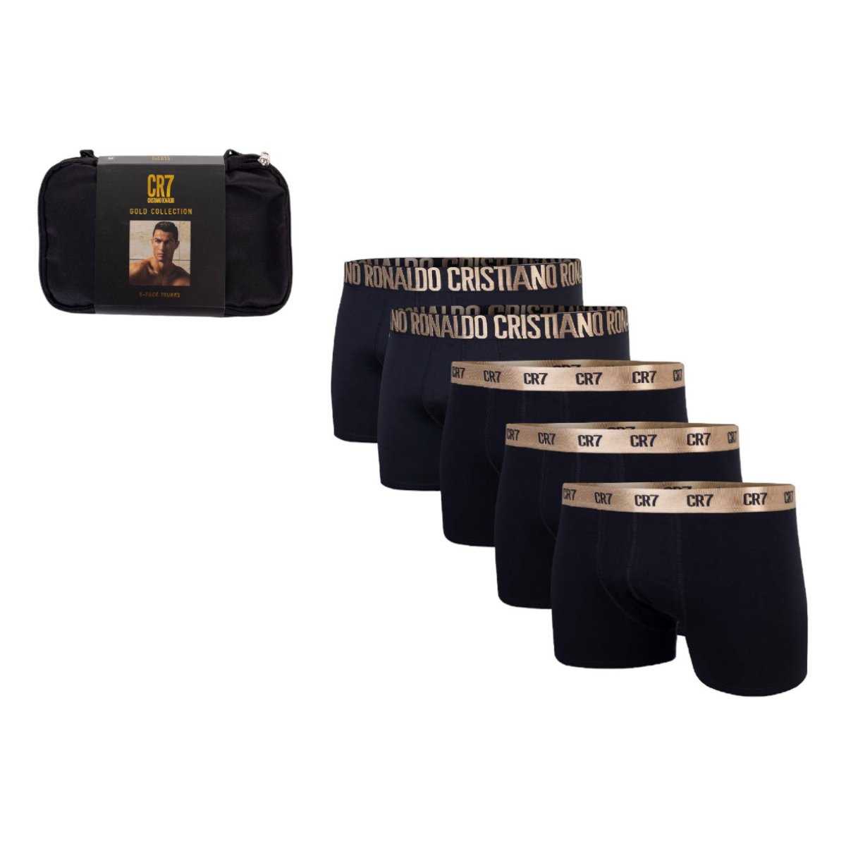 Bokserki męski CR7 Trunk 5 pak czarne na prezent - 300-8123-49-2900-M