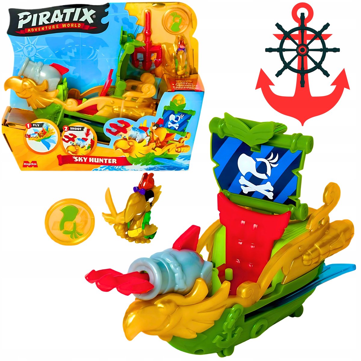 Zestaw Statek Piratix Treasure Seria Golden Okręt Piracki Sky Hunter 3 lat+