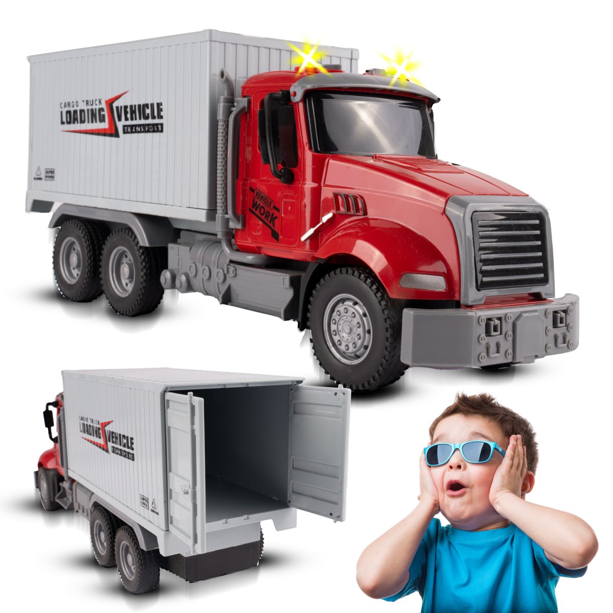 Ciężarówka Truck Tir z Napędem Typu Friction Duża Naczepa Światło Dźwięk