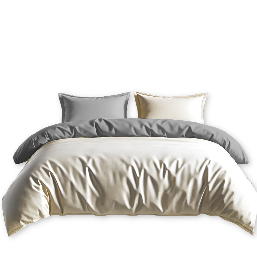 Pościel Dwustronna 160X200 Primo Kremowo-Szara 2478