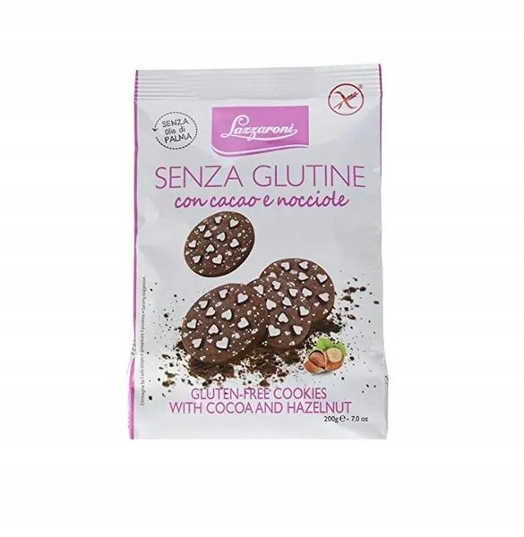 Ciastka bezglutenowe Frollini Senza Glutine kakao o irzechy 200g Lazzaroni