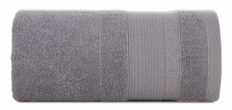 Ręcznik April 30x50 srebrny z żakardową bordiurą z błyszczącą nicią 500 g/m2