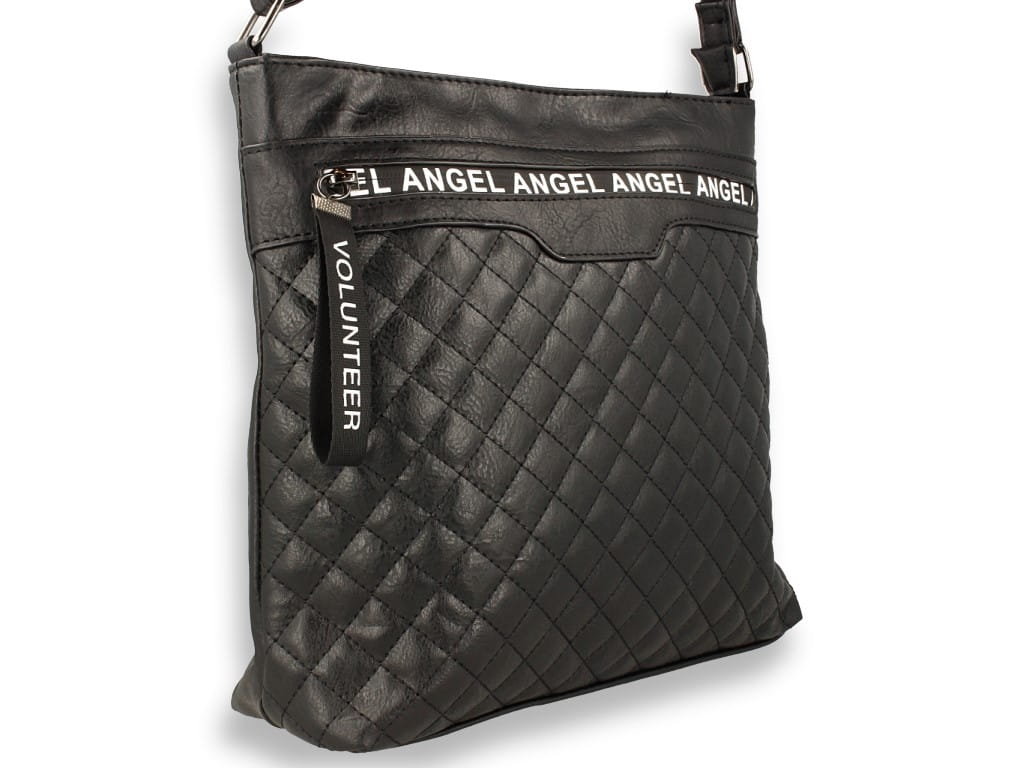 Torebka Damska Listonoszka Na Ramię Czarna Pikowana