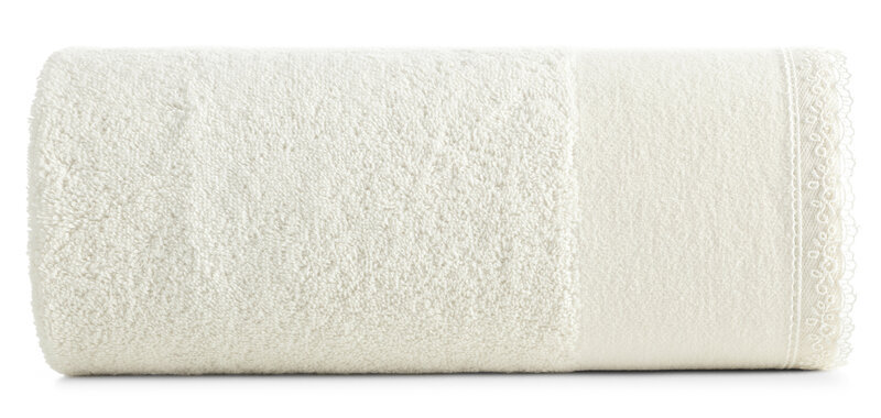 Ręcznik Emi 70x140 kremowy zdobiony bordiurą frotte 500 g/m2