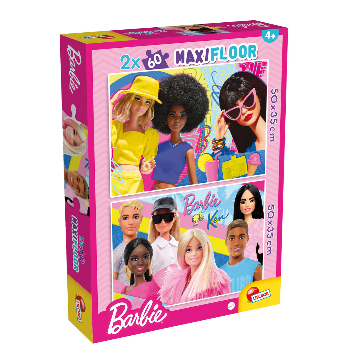 Lisciani, Barbie, puzzle maxifloor 2x60 elementów