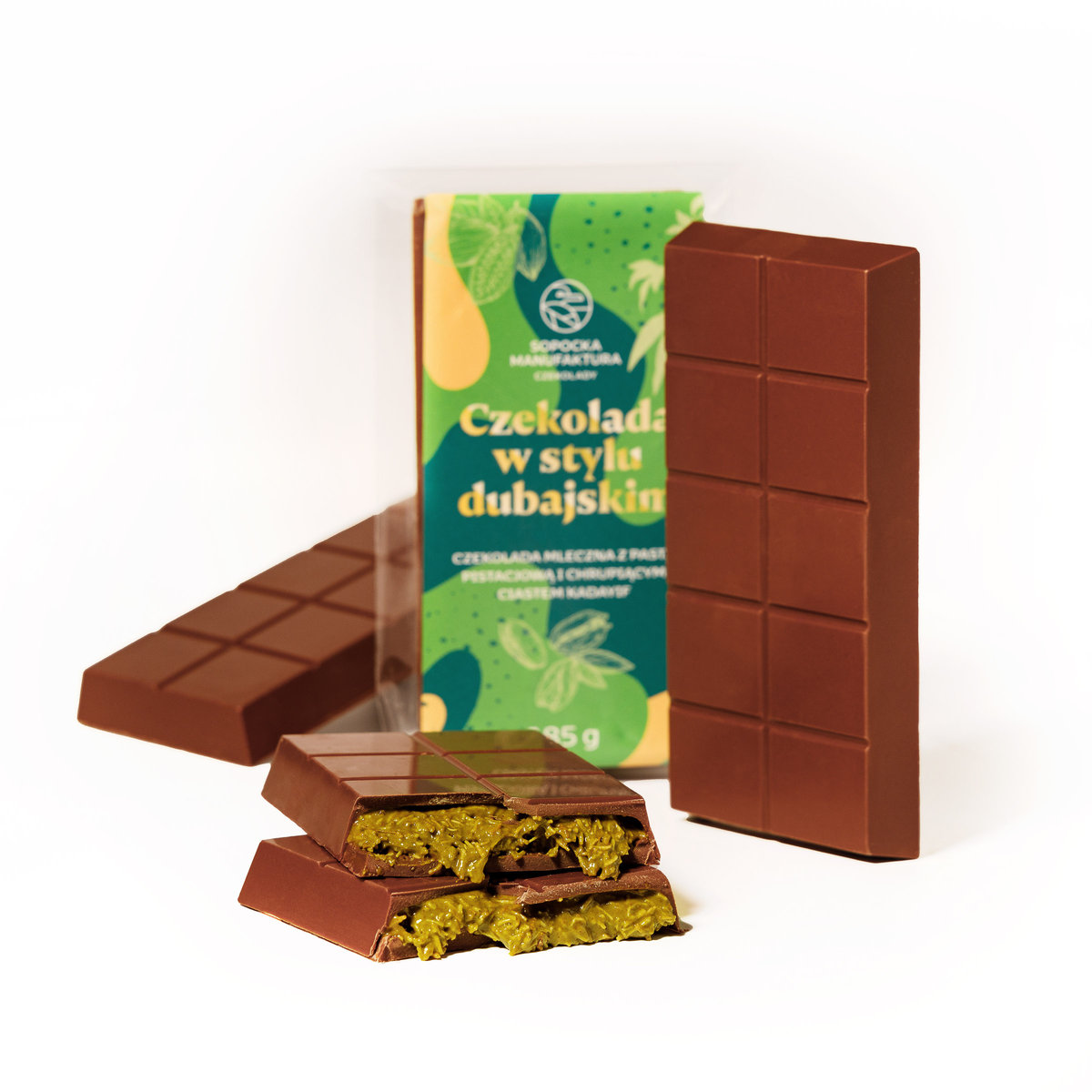 Czekolada w stylu Dubajskim 185 g Czekolada Dubajska z pistacjami, Sopocka Manufaktura