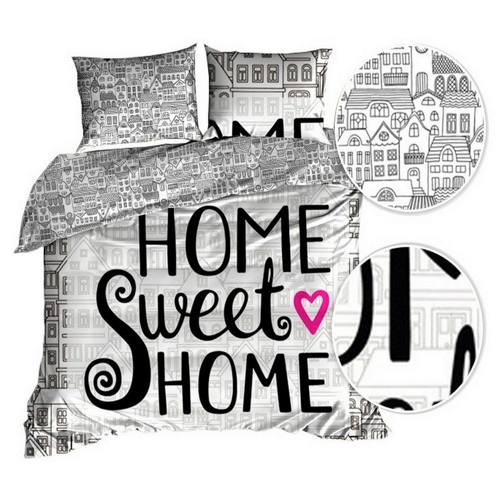 Pościel 3D bawełna satyna 140x200cm SWEET HOME