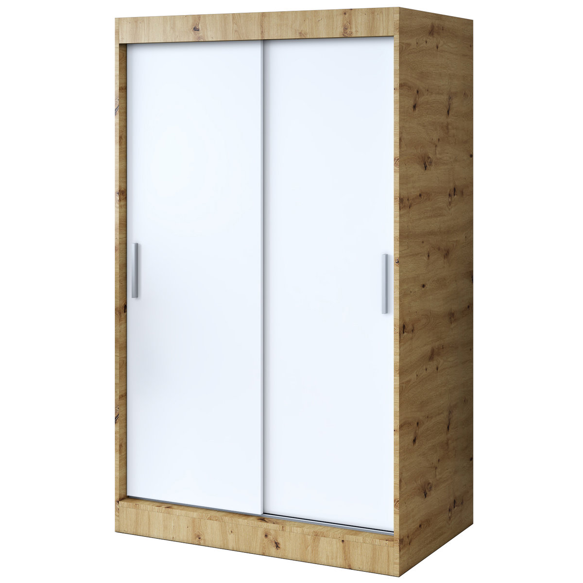 Szafa przesuwna 120x200 Gold , Dąb Artisan / Biały mat