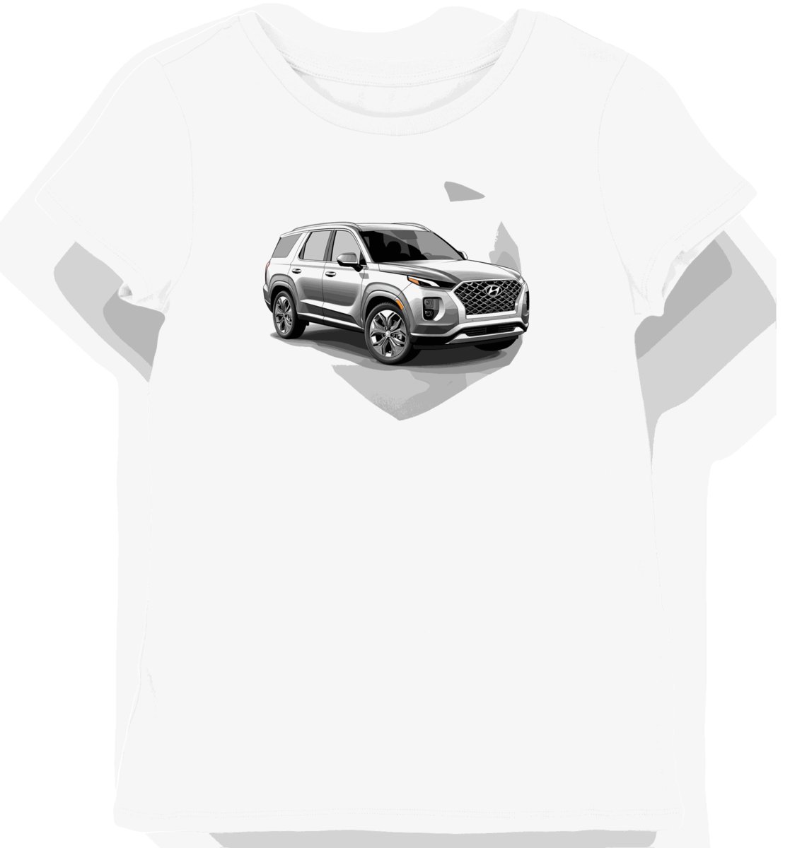 Koszulka damska biała z Motywem Eleganckiego SUV-a w Świetle XL